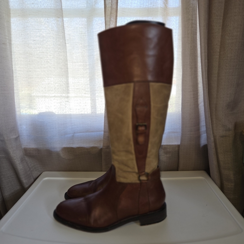 Johnston & Murphy Brown and Tan tall Leather Riding Boots - Picture 2 of 14